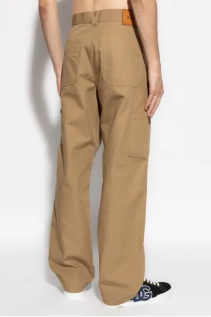 Cotton Trousers With Buckle Detail
