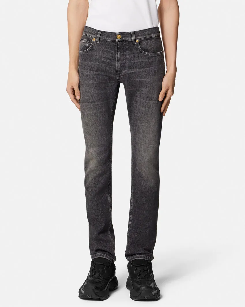 La Medusa Embroidery-Detail Jeans