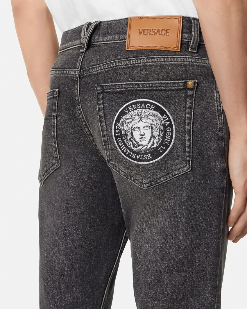 La Medusa Embroidery-Detail Jeans