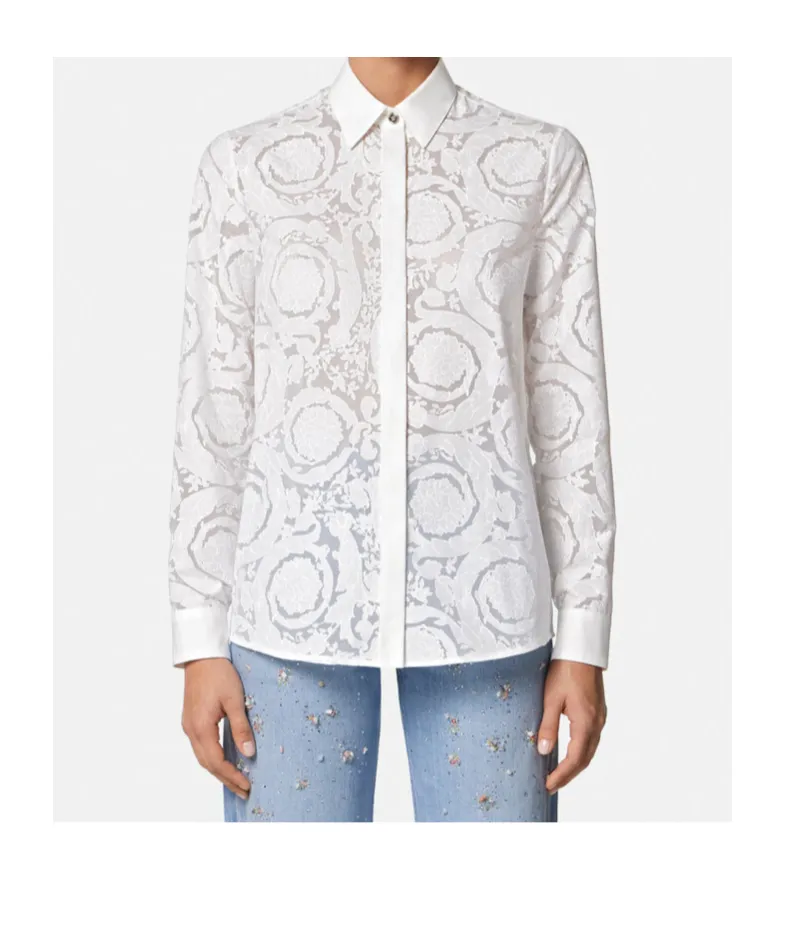 Barocco-Jacquard Button-Up Shirt