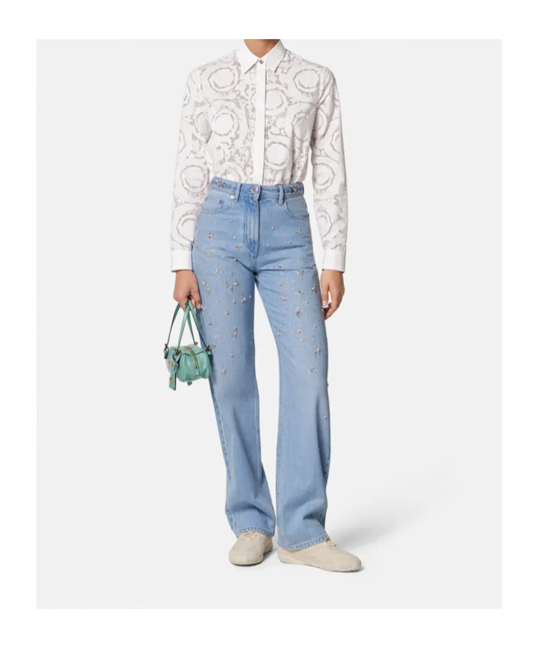 Barocco-Jacquard Button-Up Shirt