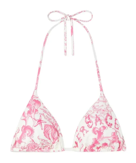 Floral-Print Triangle Bikini Top