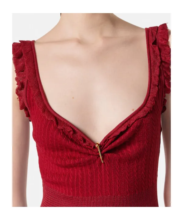 Ruffled Ribbed Dress