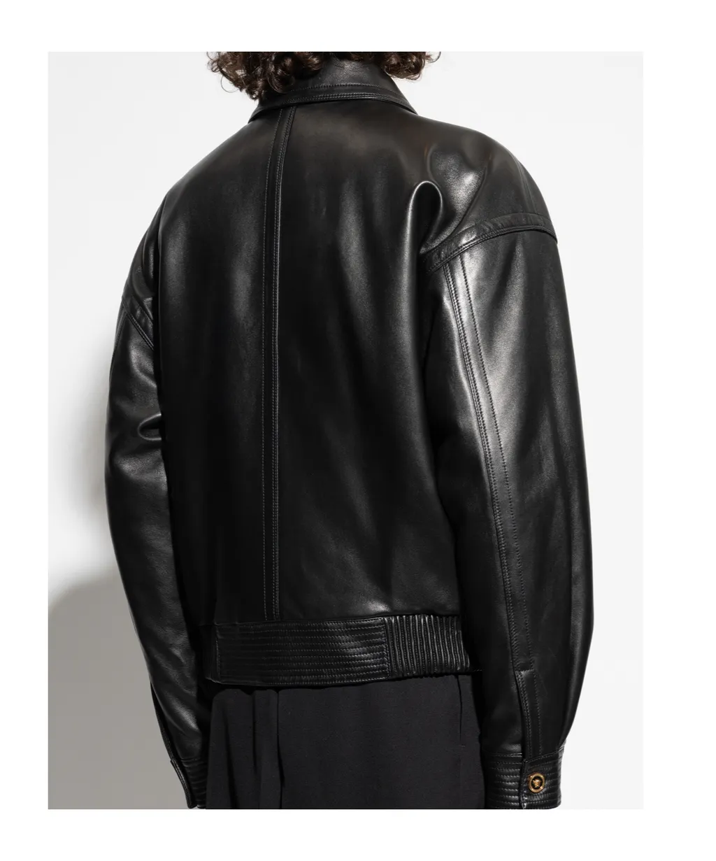 Flap-Pocket Leather Jacket