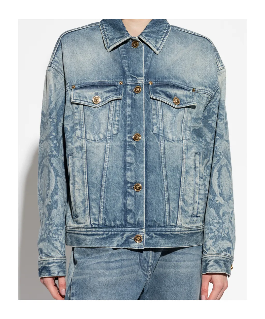 Floral-Print Denim Jacket