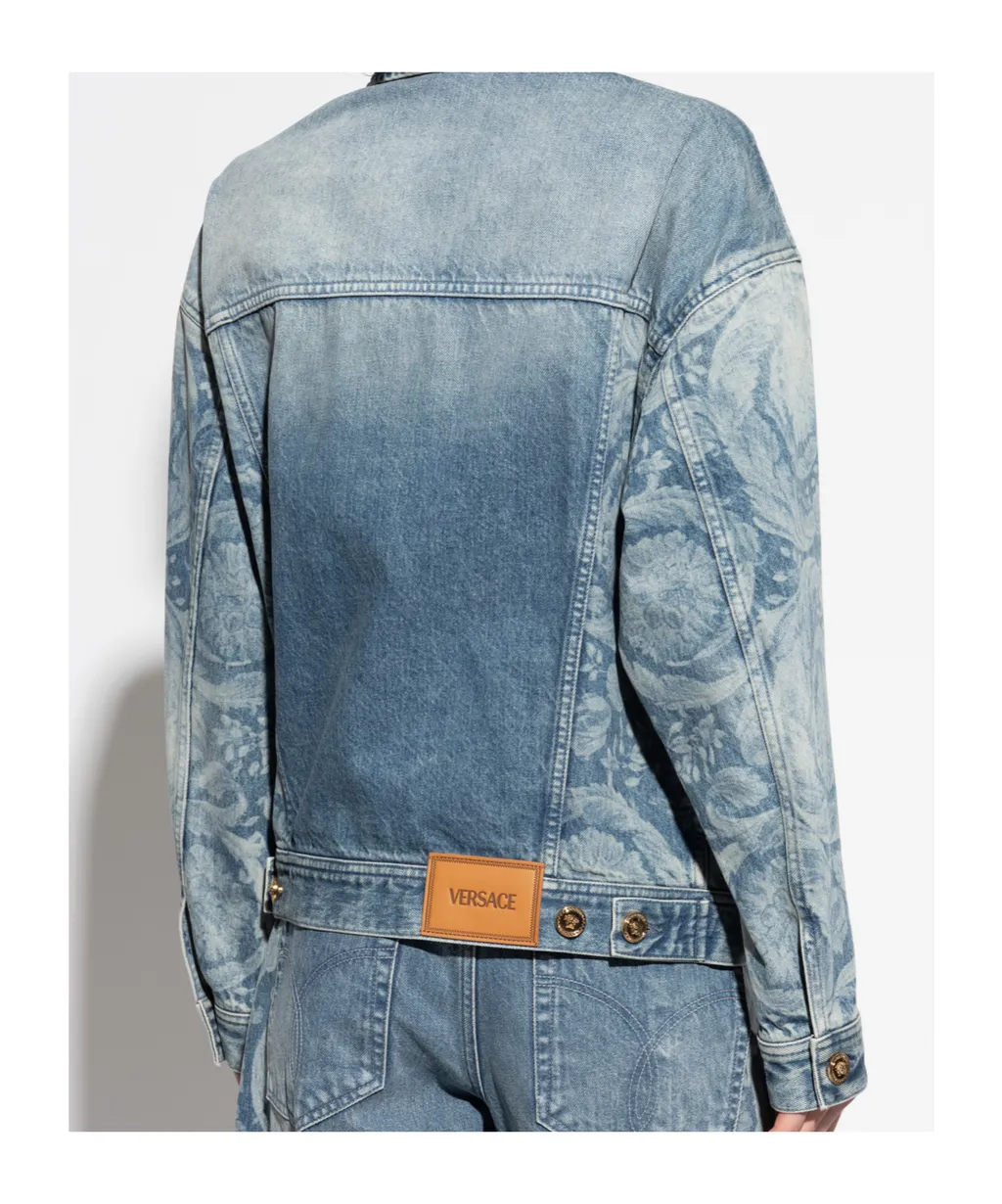 Floral-Print Denim Jacket
