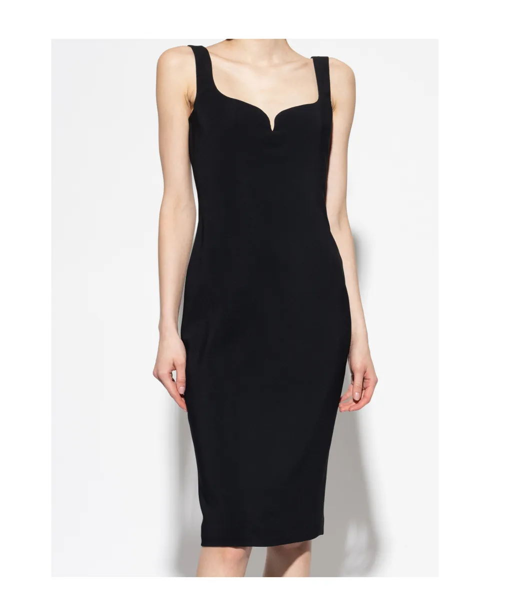 Sweetheart-Neckline Midi Dress