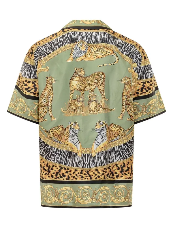 Leopard Printed Short-Sleeved Shirt