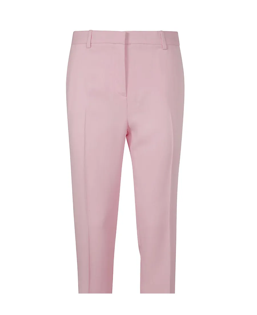 Button-Embellished Skinny Trousers