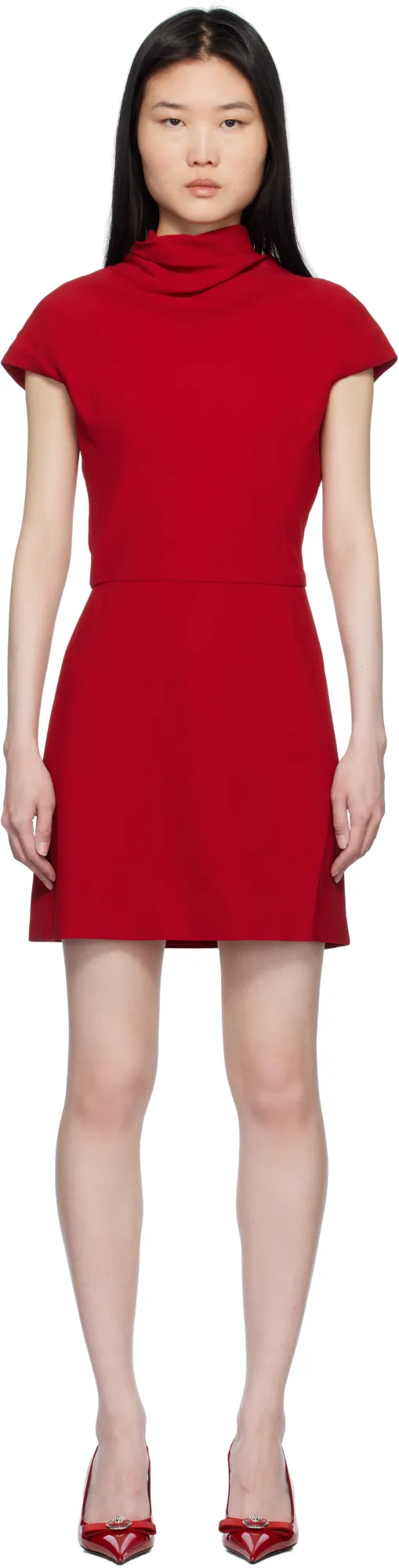 Draped Straight Hem Mini Dress