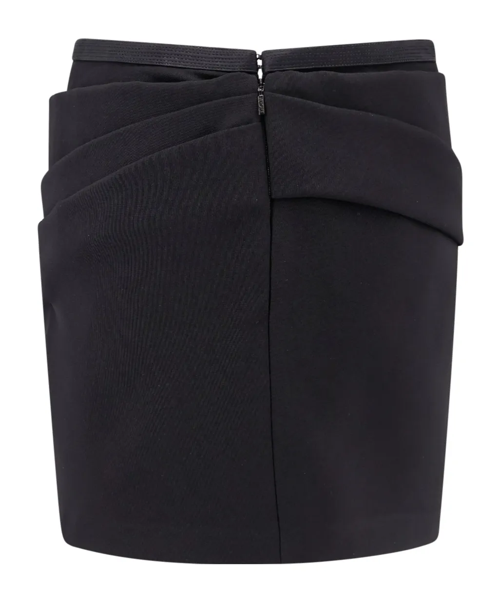 Bow-Detailed Draped Skirt