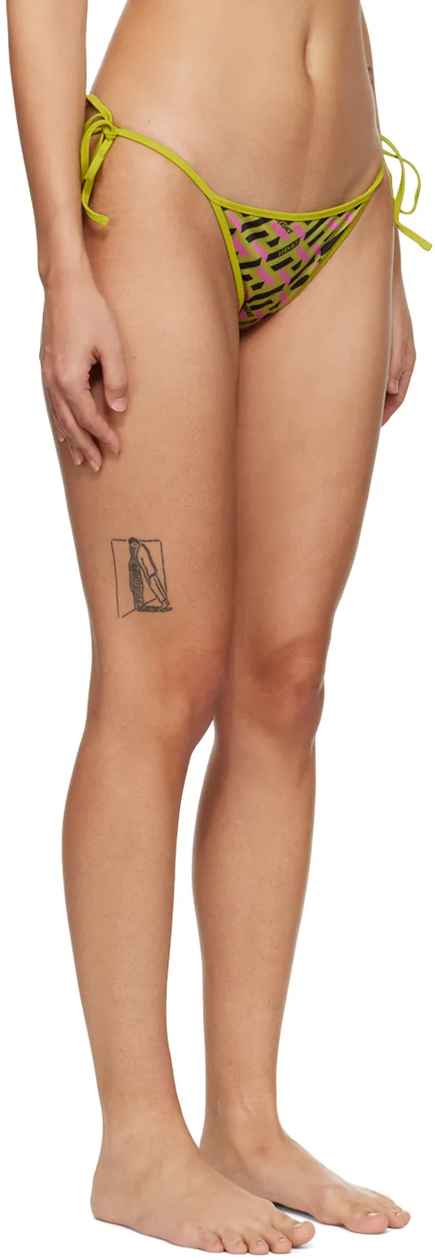 Greca-Print Side-Tie Bikini Bottoms