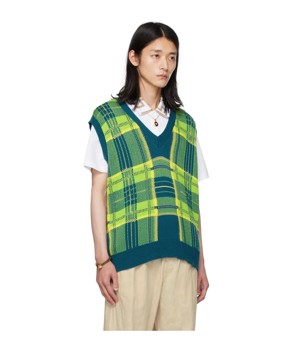 Checkered Knitted Vest
