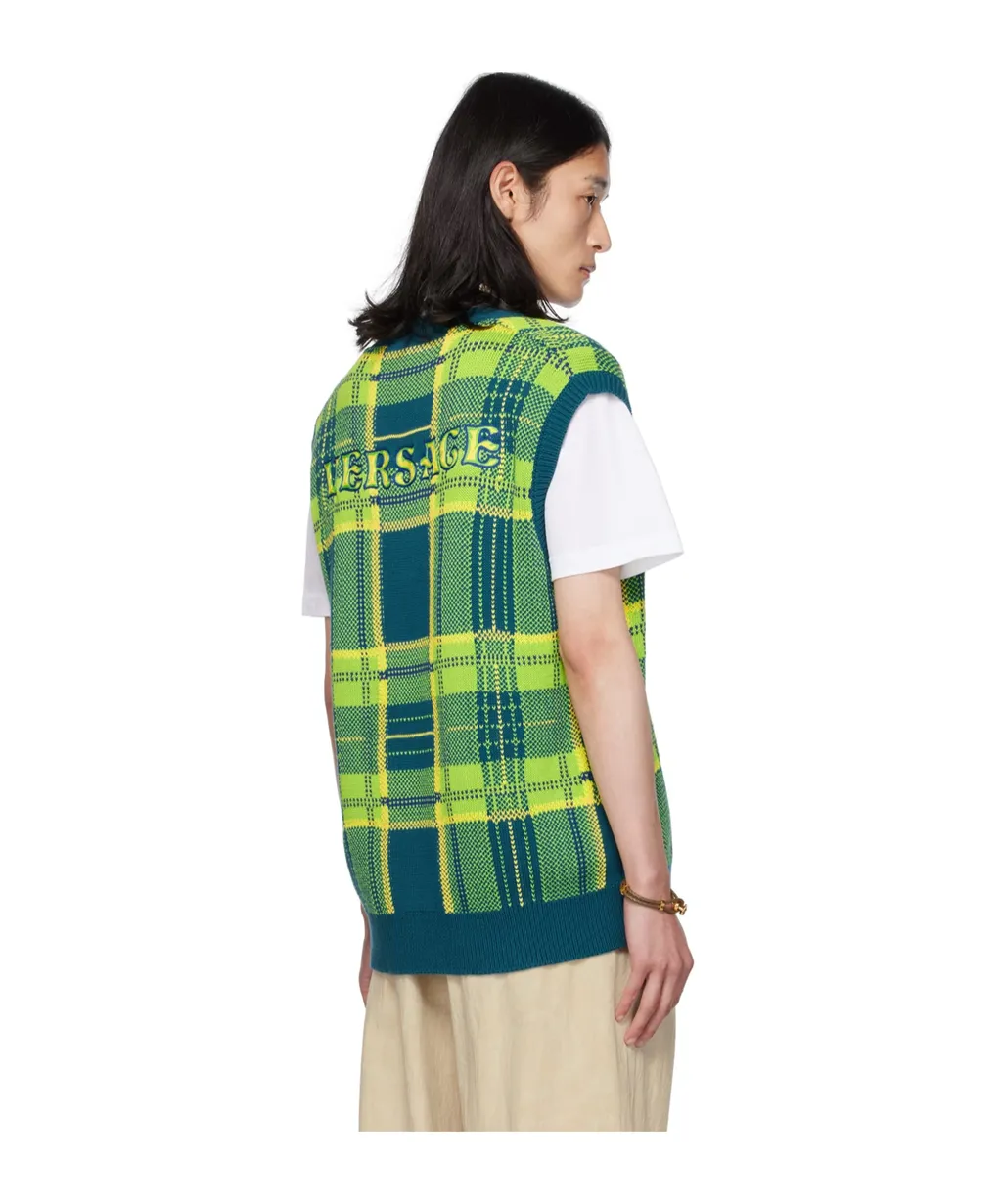 Checkered Knitted Vest
