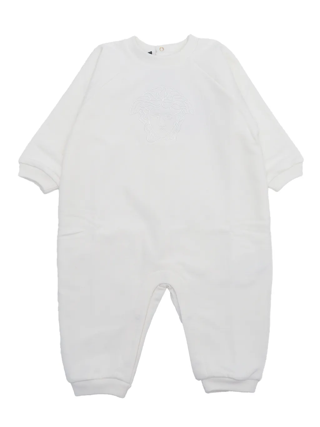 Medusa Head-Embroidered Crewneck Romper