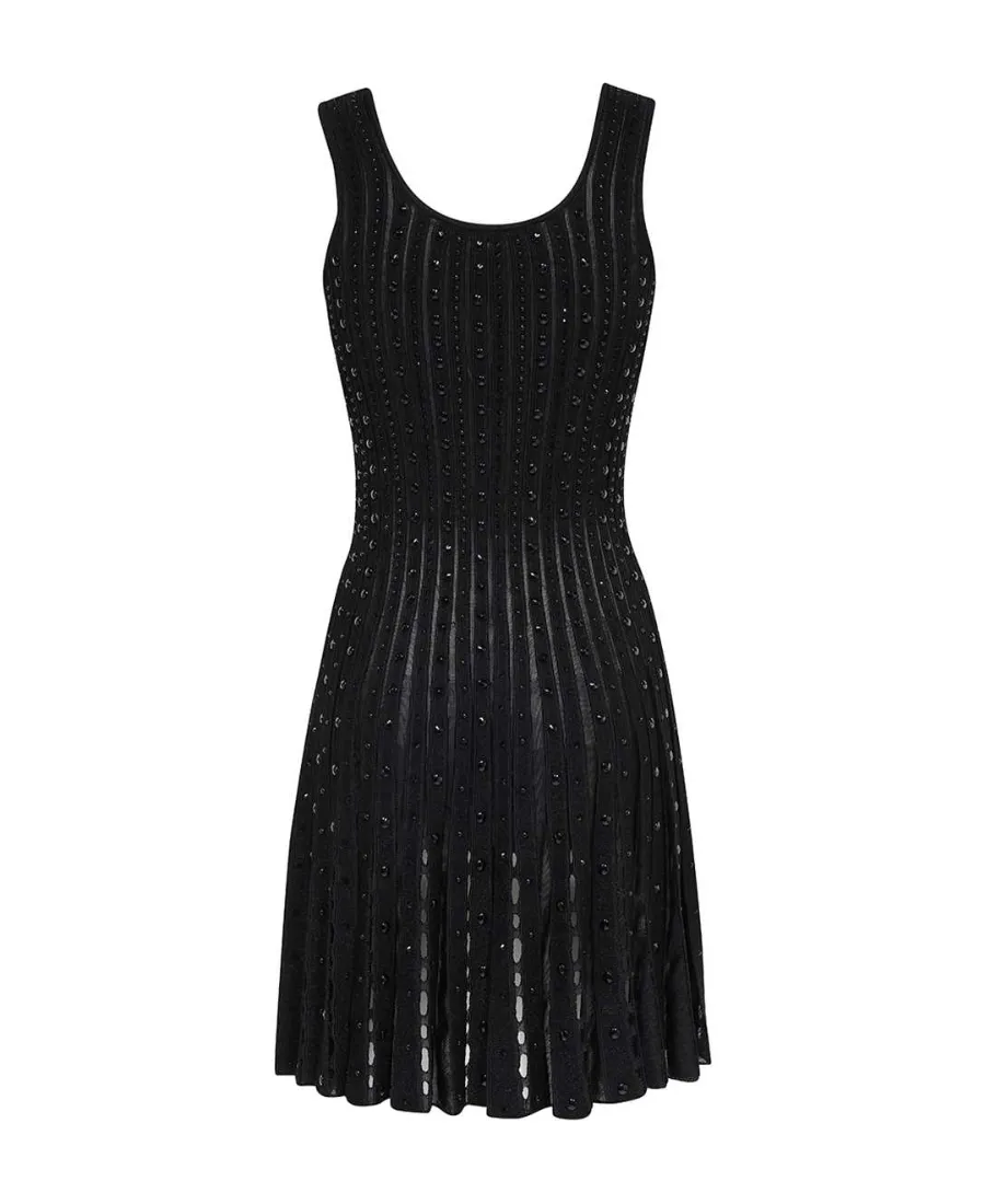 Plissé-Knit Sleeveless Minidress