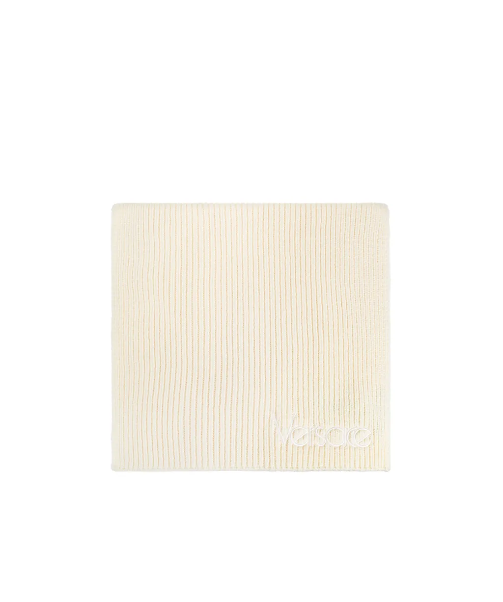 Logo-Embroidered Ribbed Scarf