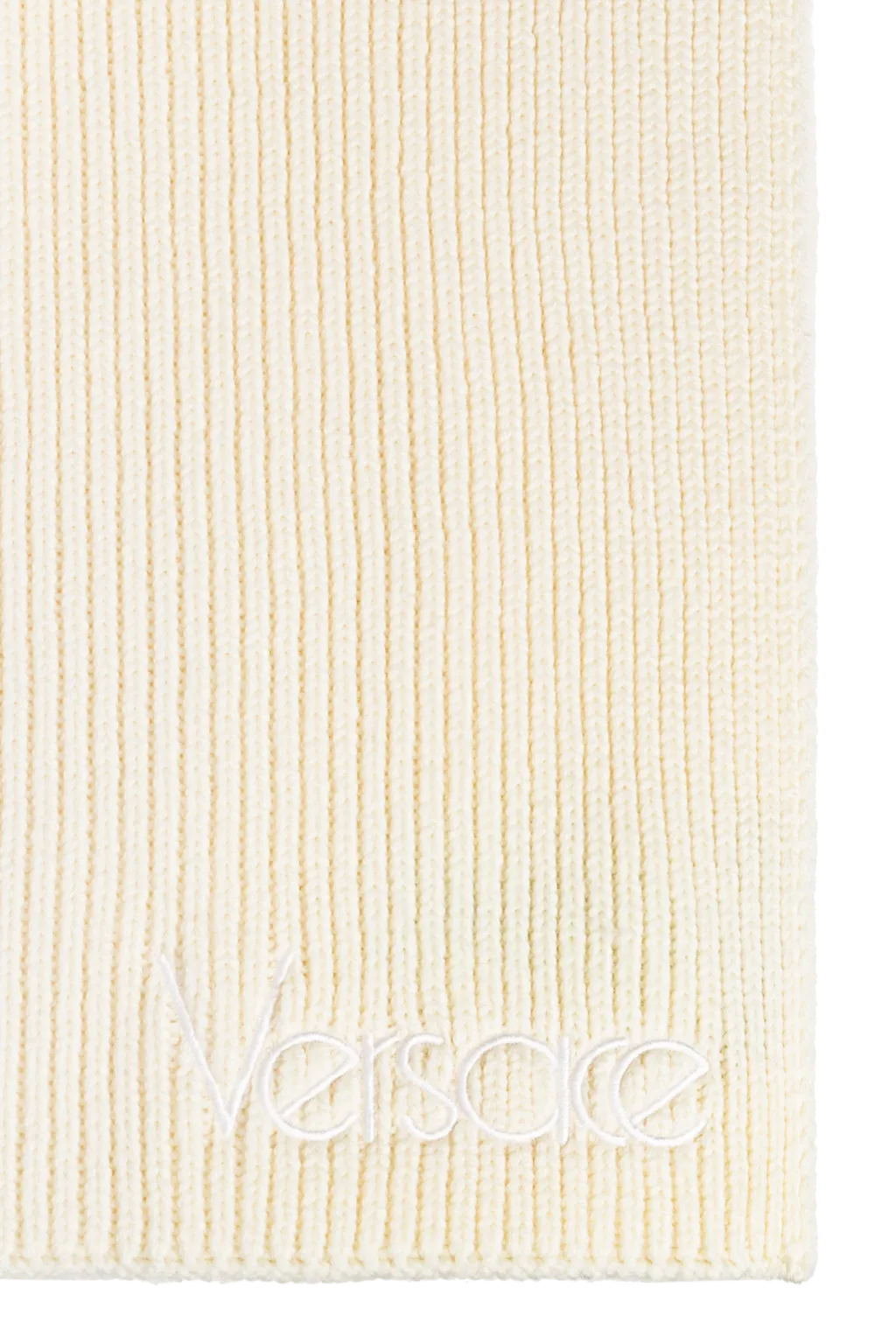 Logo-Embroidered Ribbed Scarf