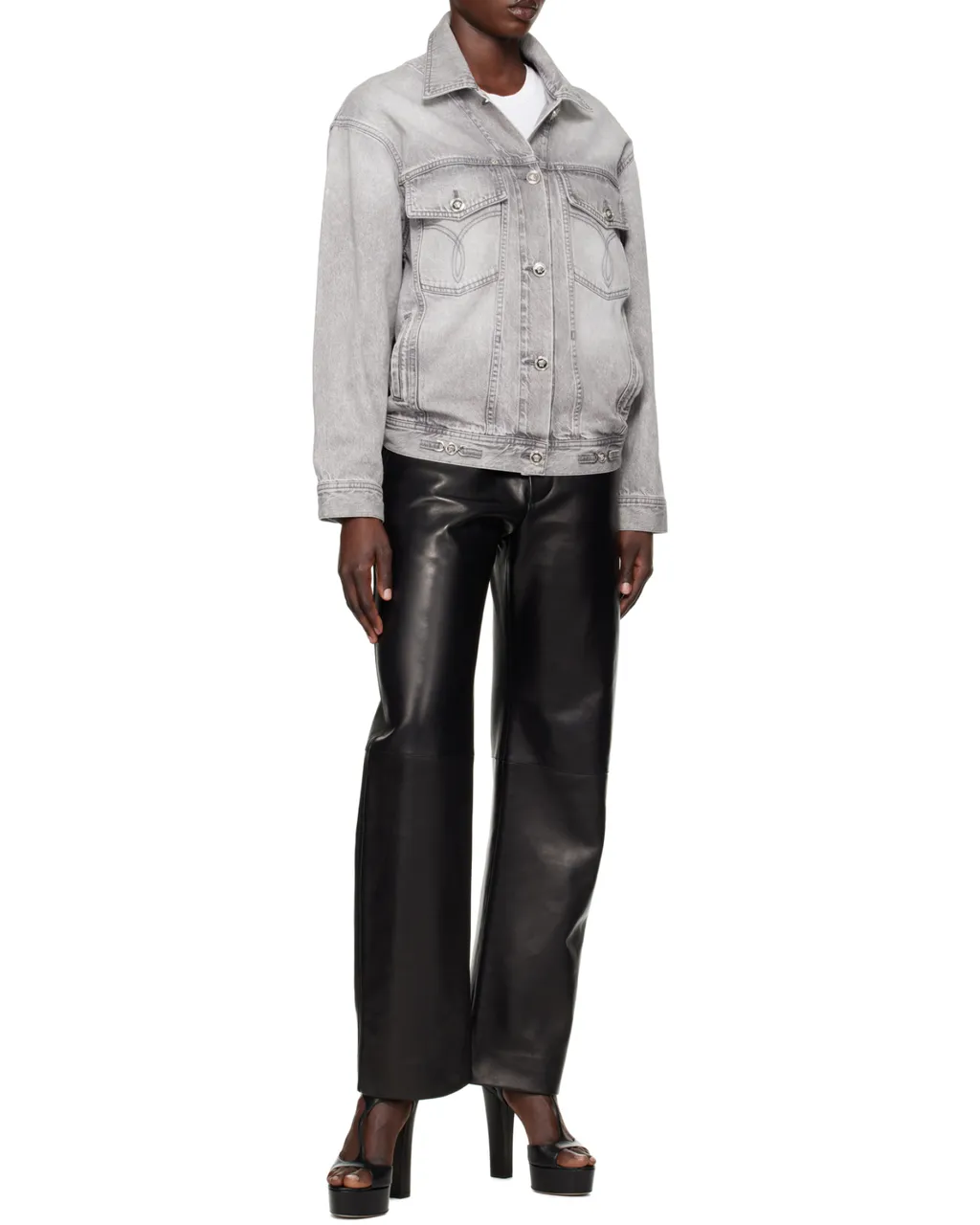 Logo-Appliqué Button-Up Denim Jacket