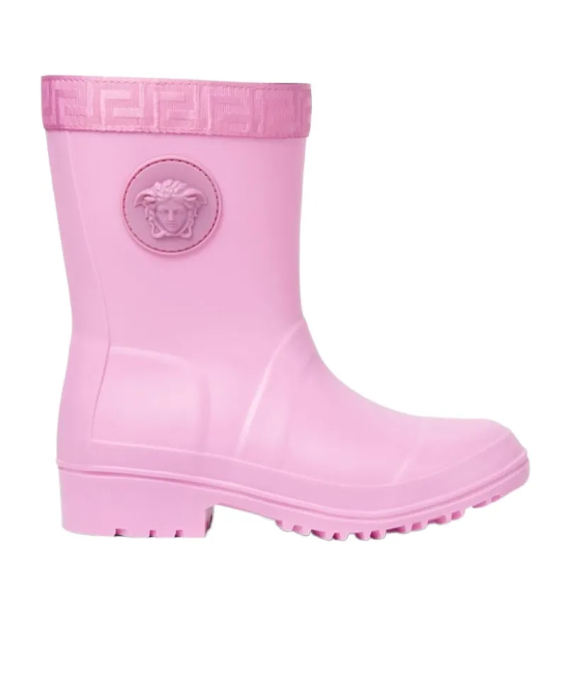 Greca Medusa Head Motif Rain Boots