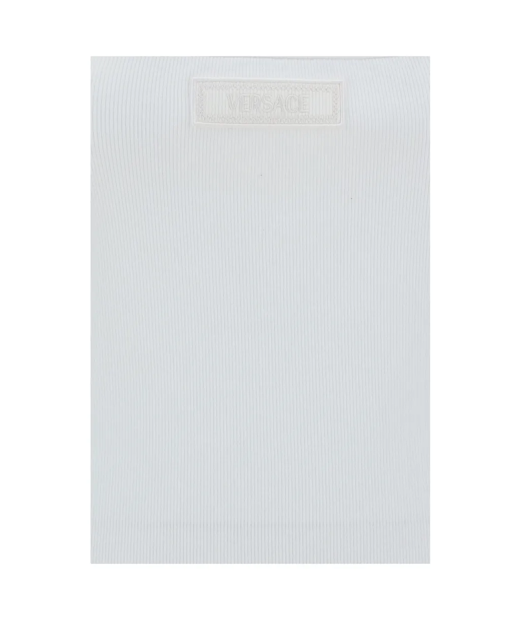Square-Neck Ribbed Sleeveless Top