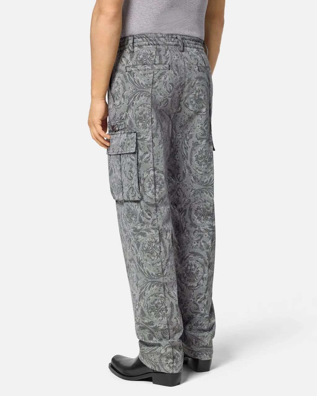 Barocco Jacquard Straight Leg Cargo Trousers