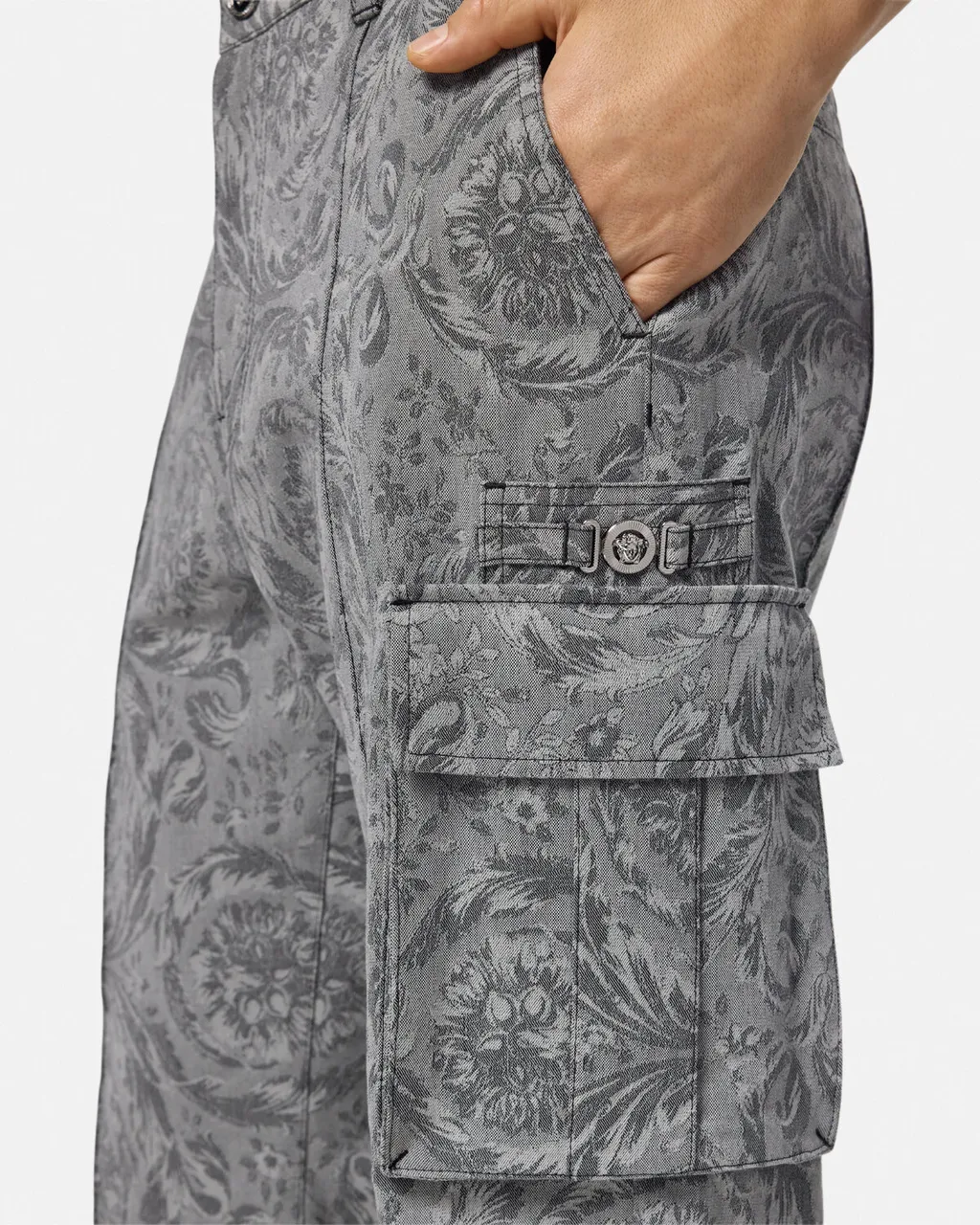 Barocco Jacquard Straight Leg Cargo Trousers