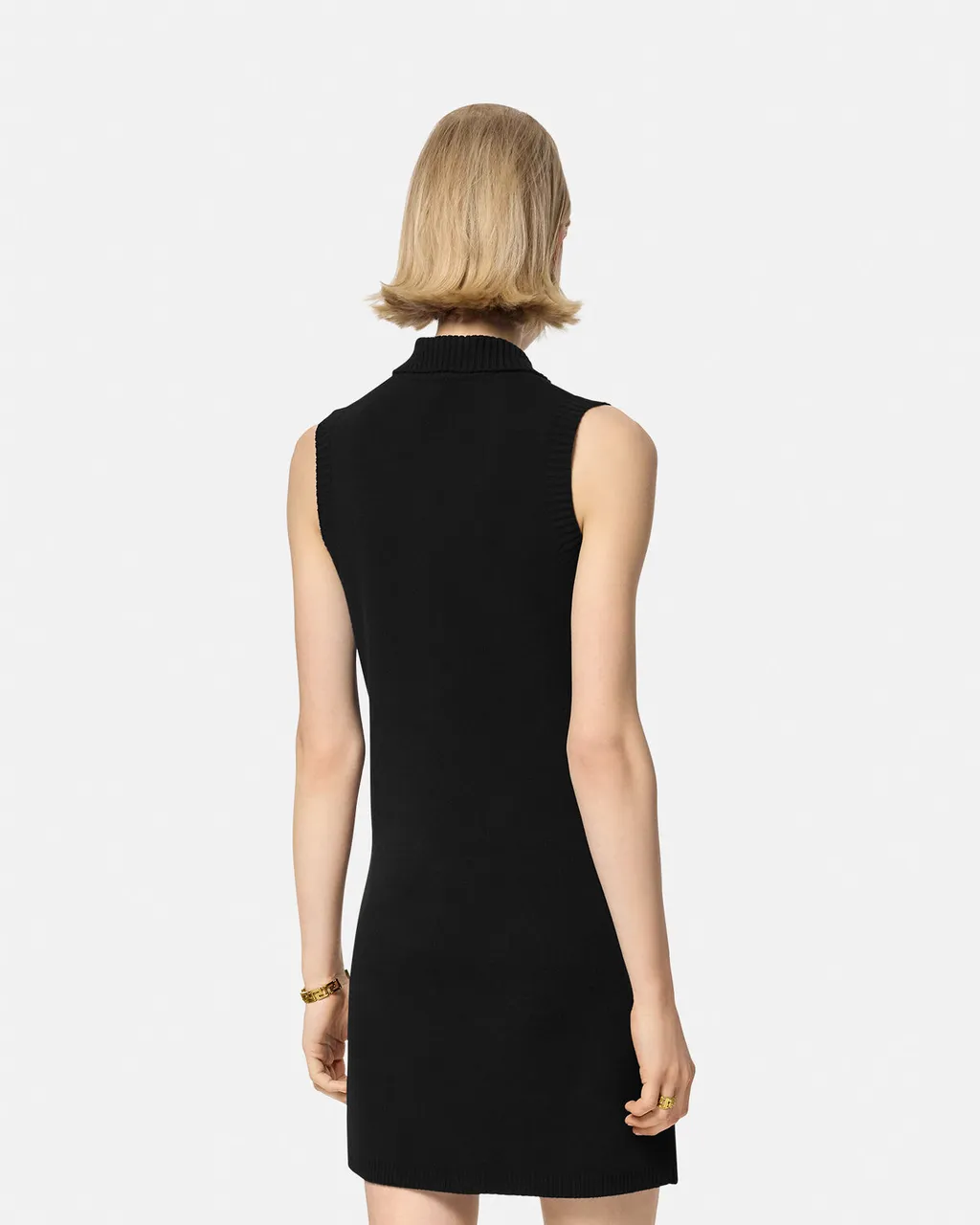Sleeveless Button-Up Knitted Mini Dress