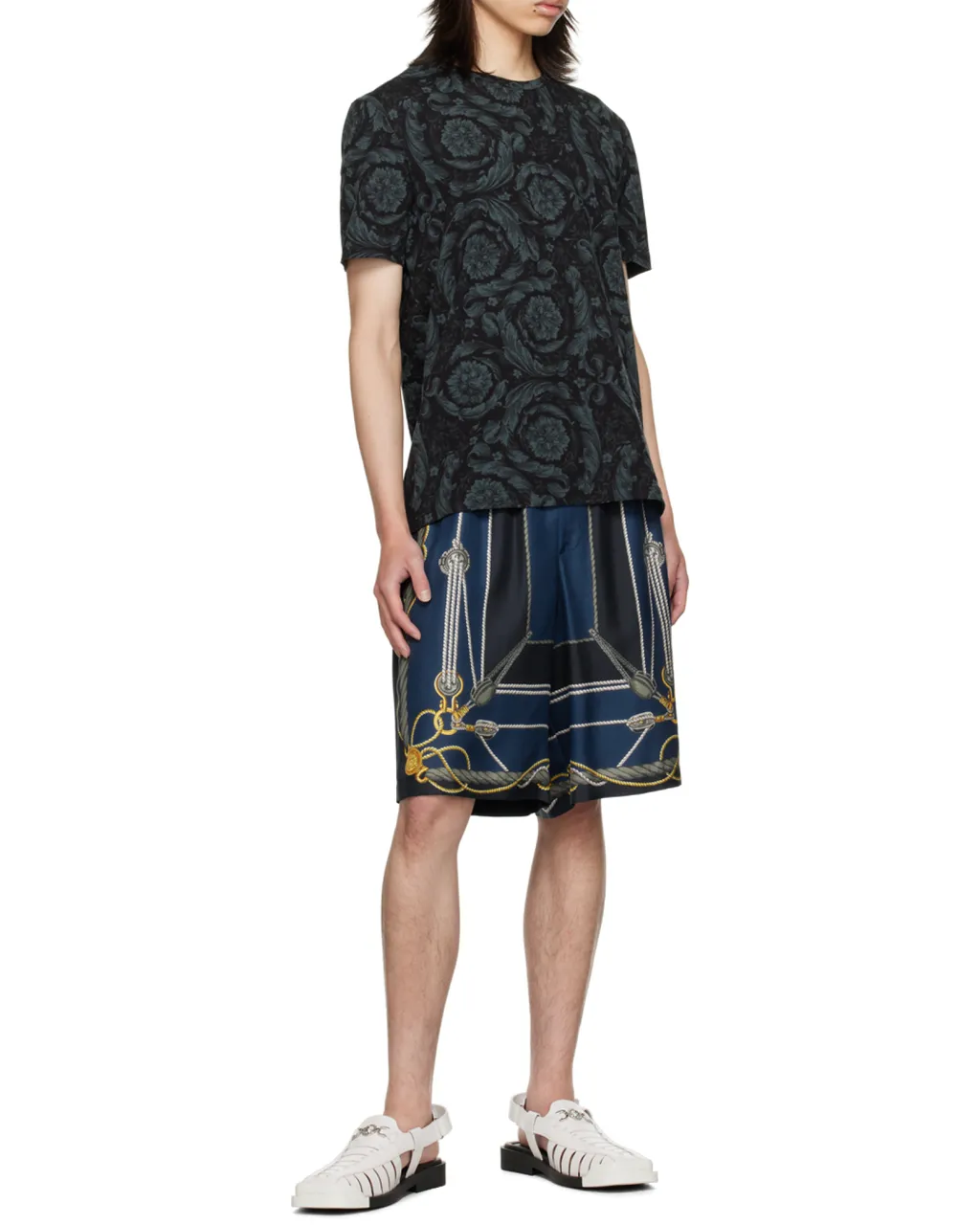 Barocco-Printed Crewneck T-Shirt