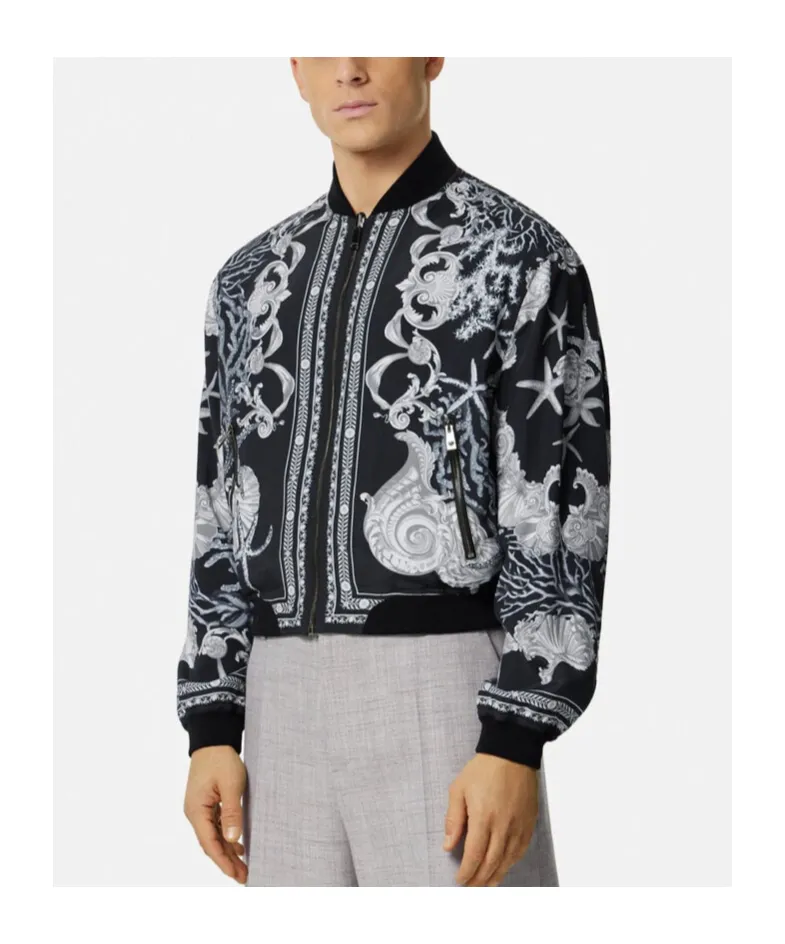 Barocco Sea Reversible Zipped Bomber Jacket
