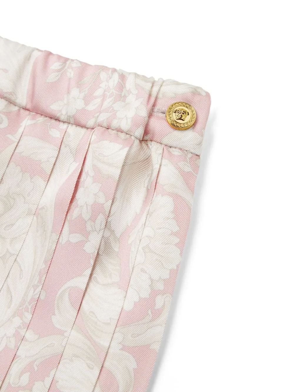 Barocco-Print Pleated Miniskirt
