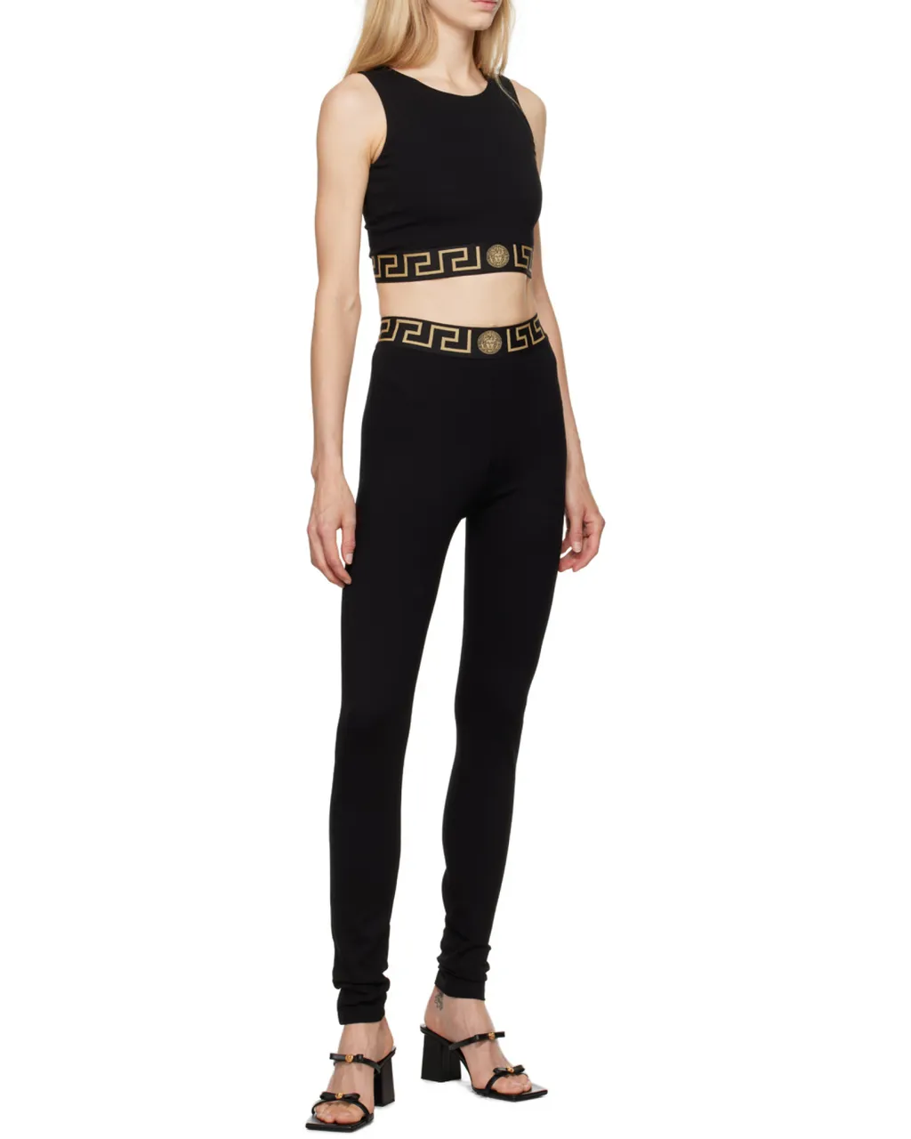 Greca Border Sleeveless Cropped Top