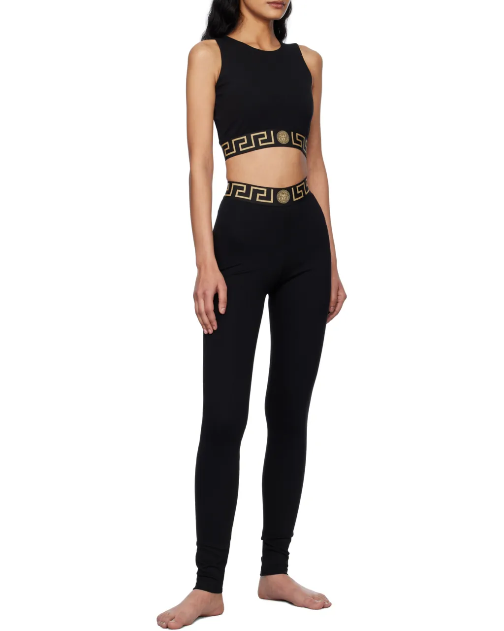 Greca Border Sleeveless Cropped Top