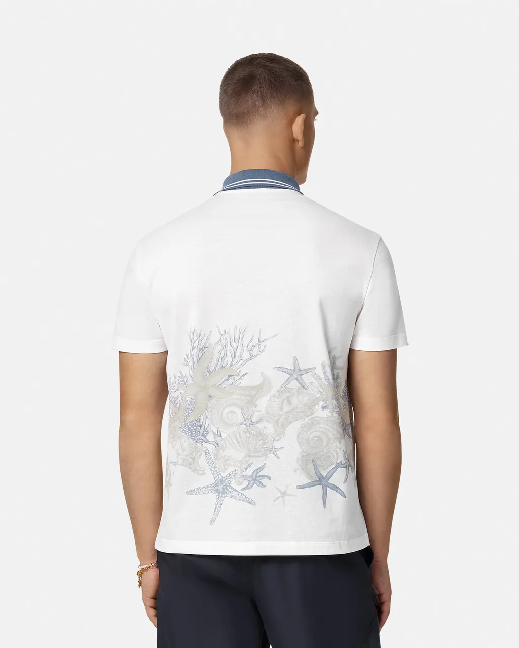 Starfish Printed Short-Sleeved Polo Shirt