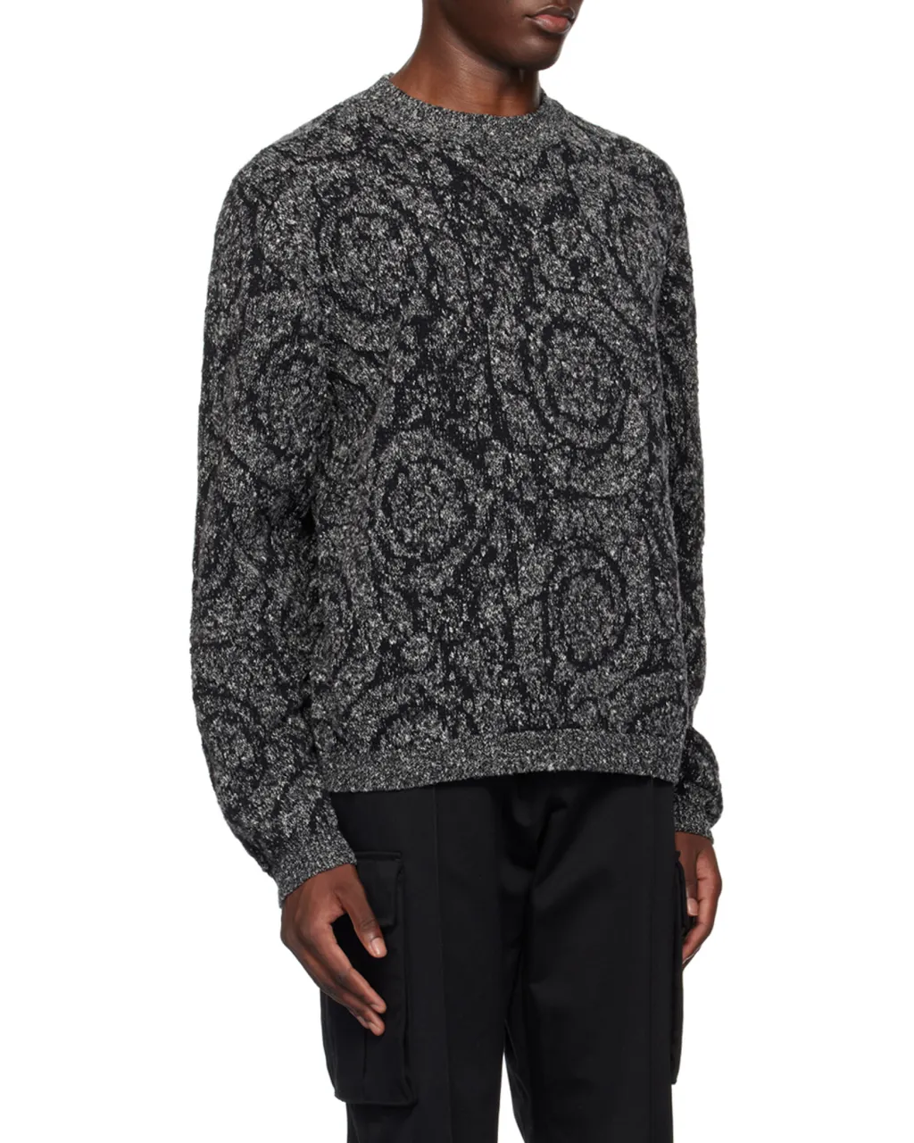 Barocco Jacquard Crewneck Tweed Jumper