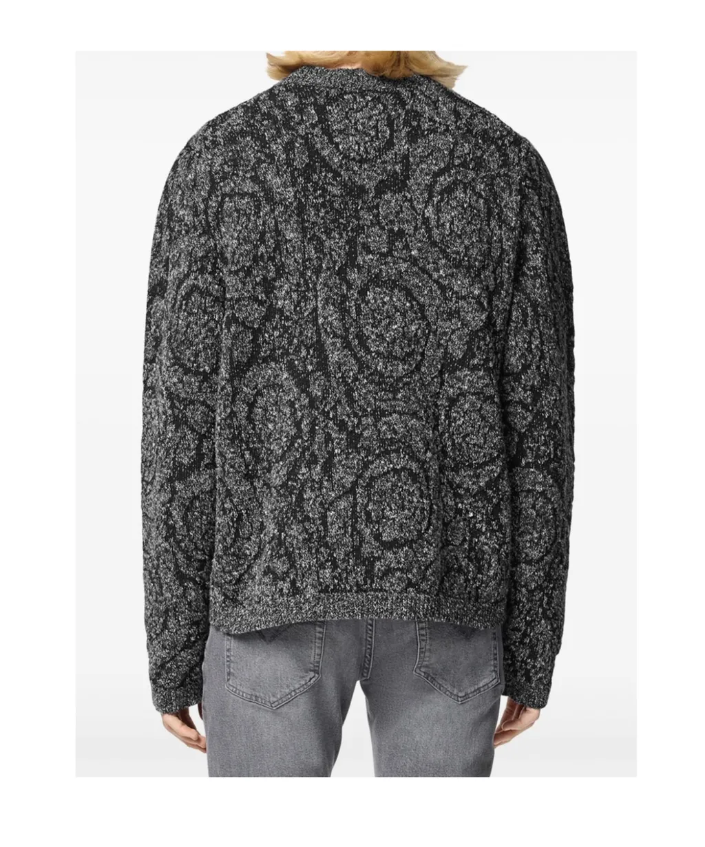Barocco Jacquard Crewneck Tweed Jumper