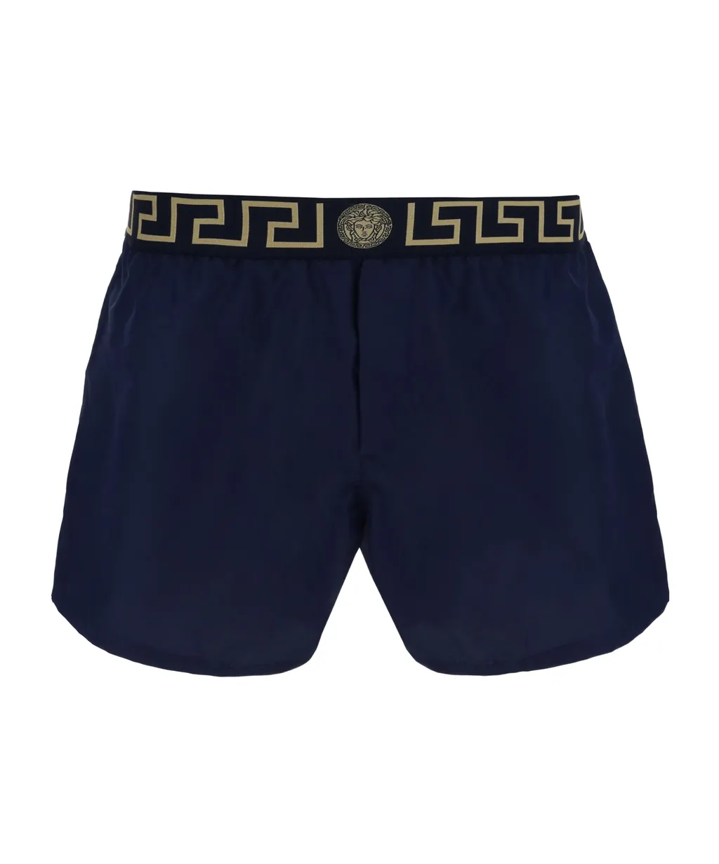 Greca Border Elasticated Waistband Swim Shorts