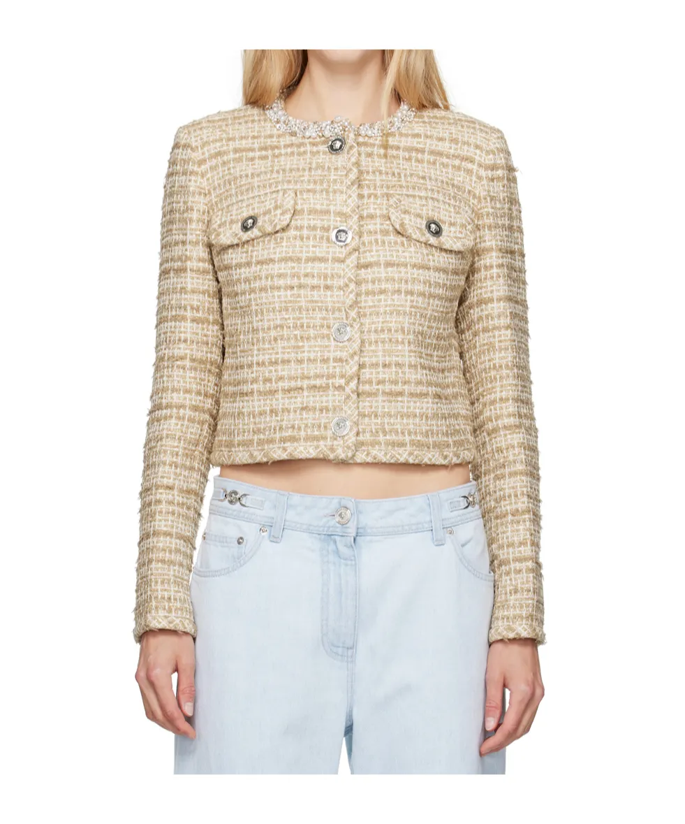 Crystal-Embellished Tweed Jacket