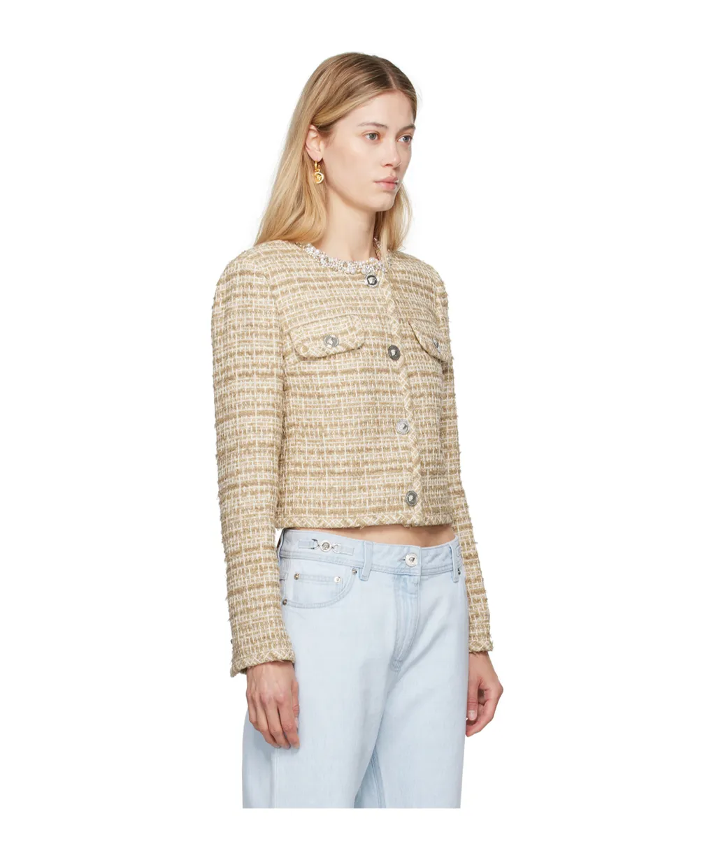 Crystal-Embellished Tweed Jacket