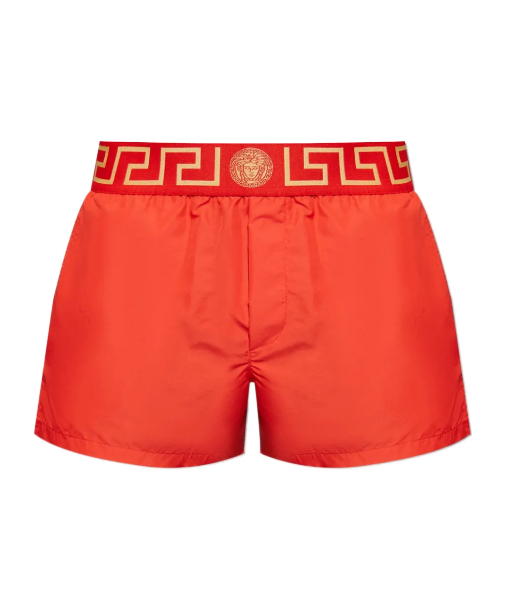 Greca Border Elasticated Waistband Swim Shorts