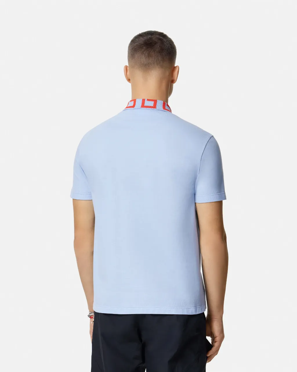 Medusa Embroidered Short Sleeved Polo Shirt