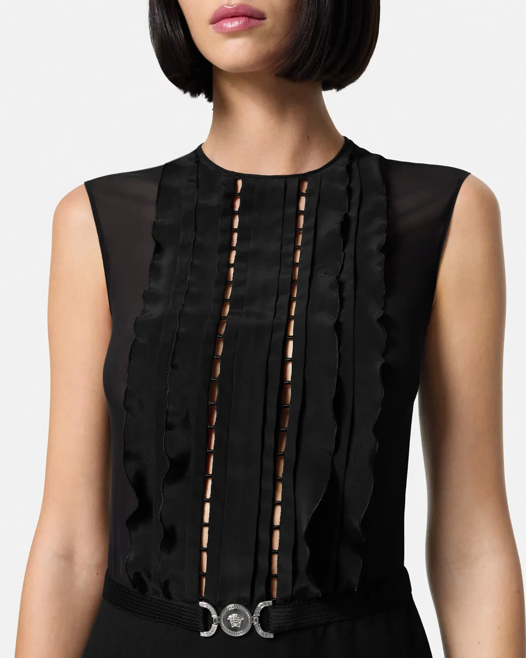 Sleeveless A-Line Georgette Mini Dress