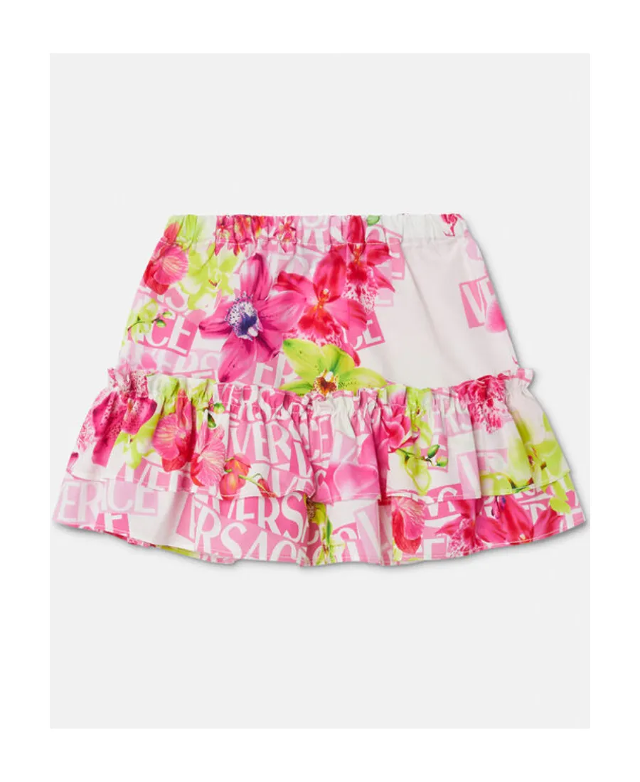 Logo Printed Ruffled Skirt