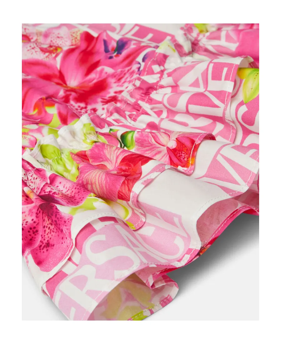 Logo Printed Ruffled Skirt