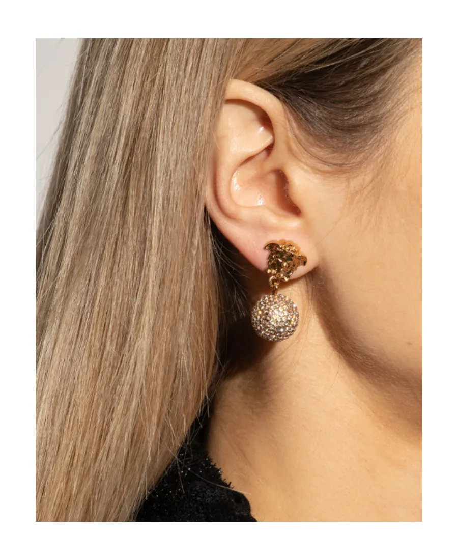Medusa Crystal Drop-Pendant Earrings