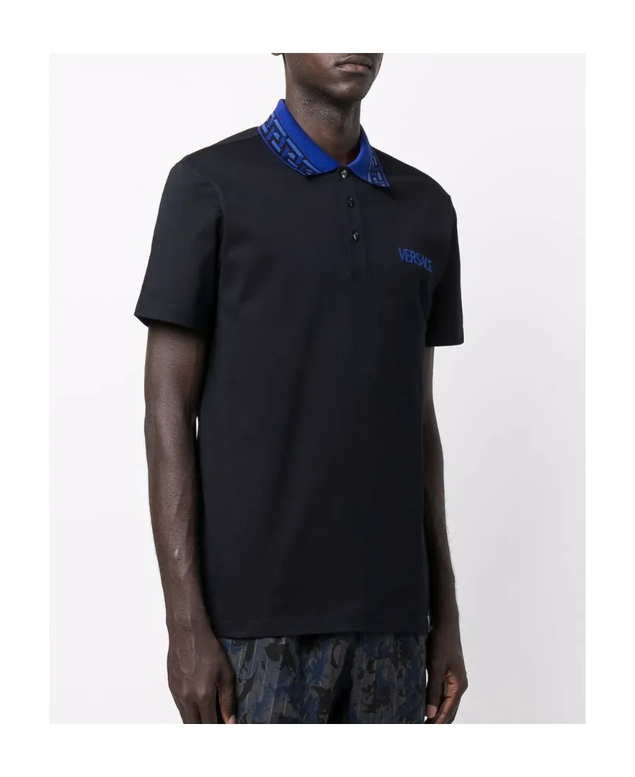 Intarsia Logo Short-Sleeved Polo Shirt
