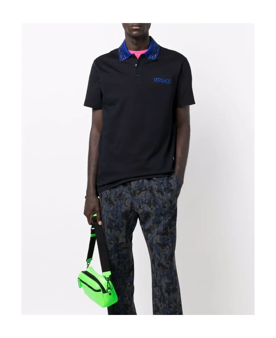 Intarsia Logo Short-Sleeved Polo Shirt