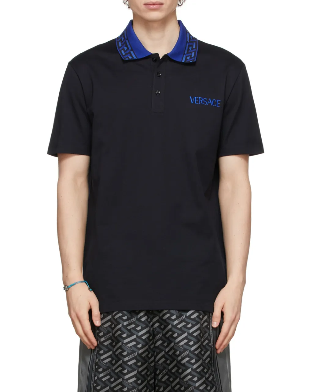 Intarsia Logo Short-Sleeved Polo Shirt
