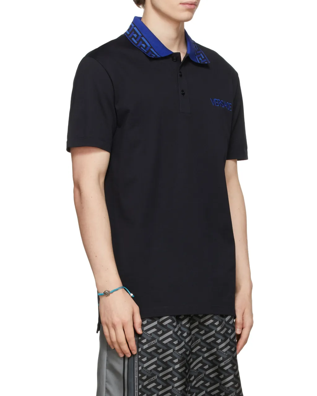 Intarsia Logo Short-Sleeved Polo Shirt