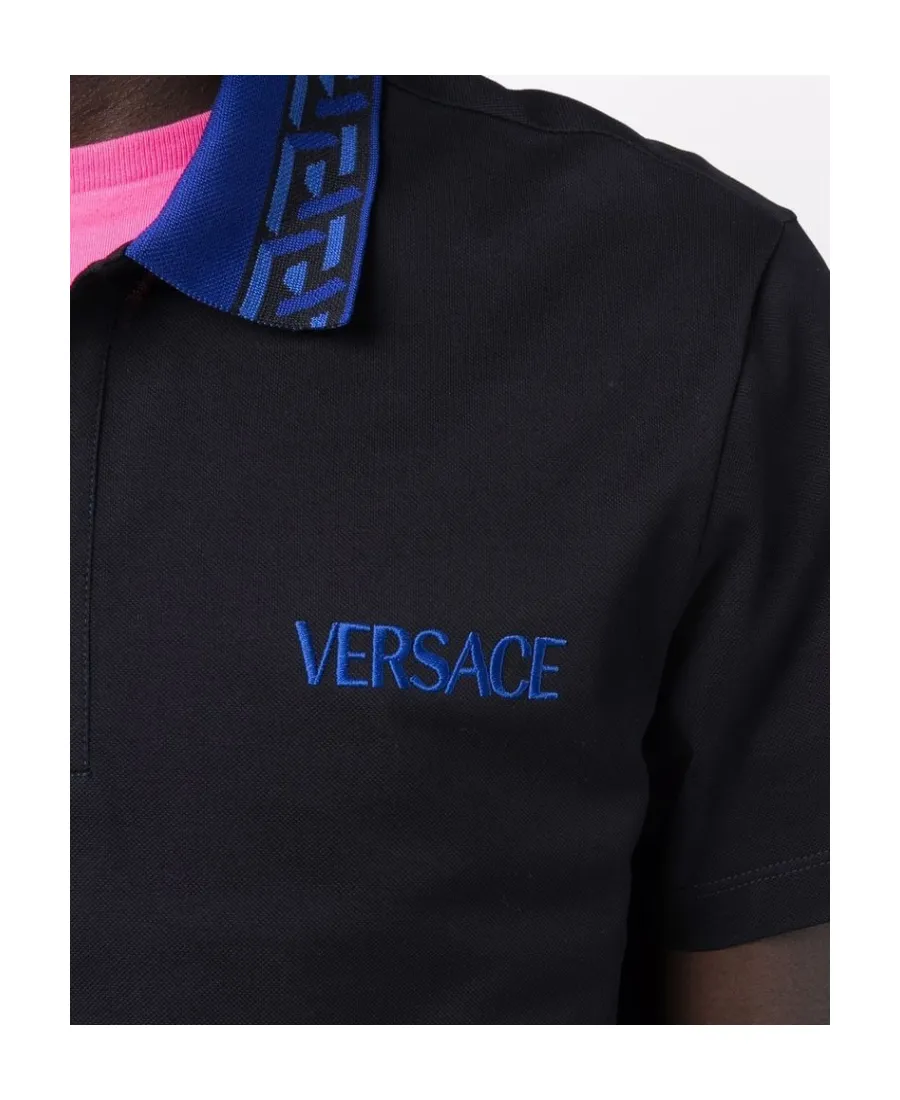 Intarsia Logo Short-Sleeved Polo Shirt